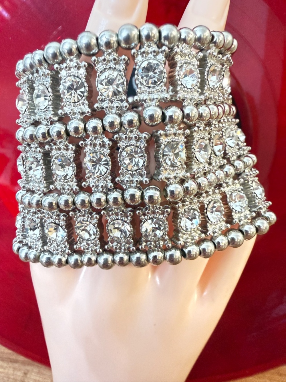 Chicos Blingy Sparkling Cleopatra Stretch Bracelet Ostentacious Egyptian Revival - Picture 6 of 7